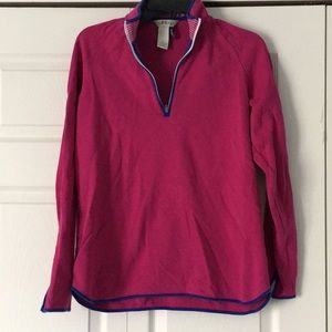 Pink and blue trim 1/4 zip pullover